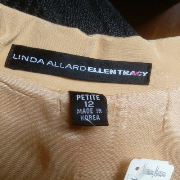 ELLEN TRACY Blazer Single Breasted Jacket Light Yellow Size Petite 12 - Picture 8 of 10